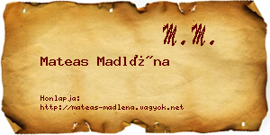Mateas Madléna névjegykártya